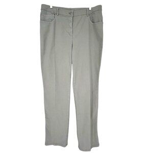 St. John Yellow Label Tan Cotton Blend Zip & Button Closure Ankle Pants  12